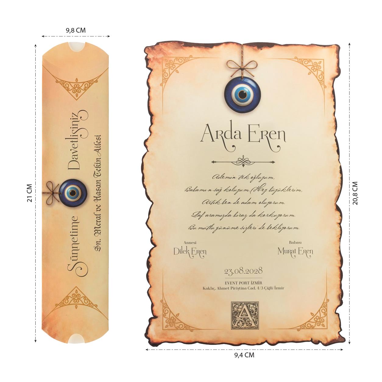 Sünnet Davetiyesi 30534 ölçüleri