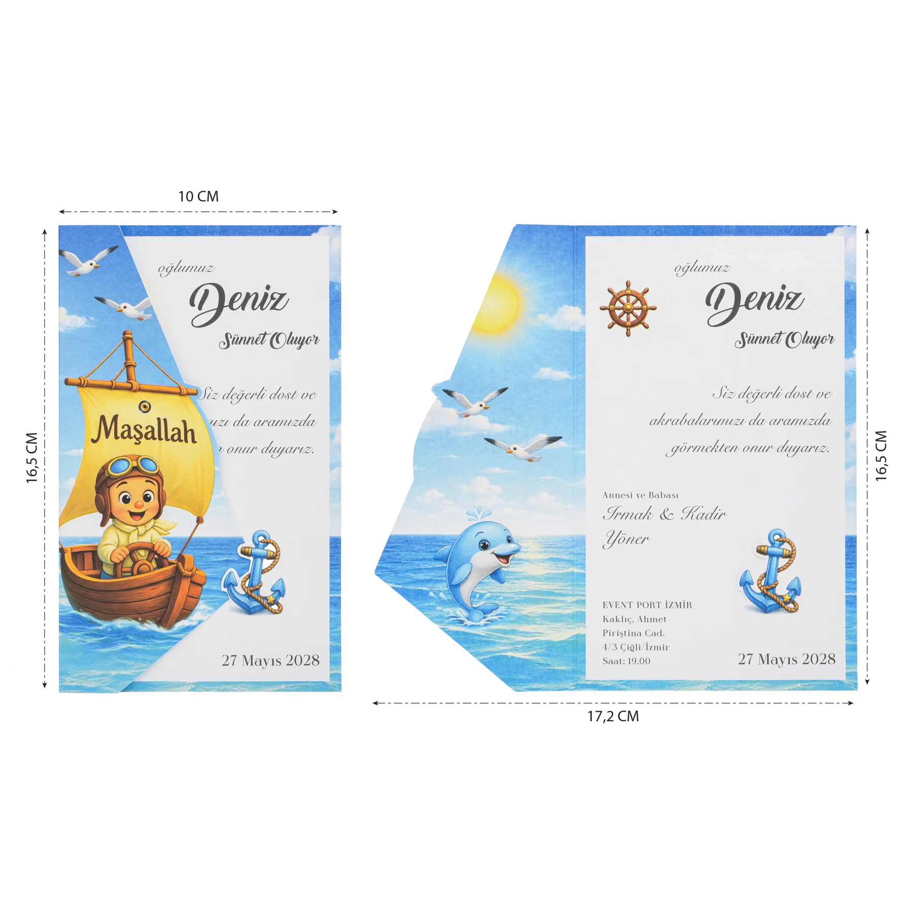 Sünnet Davetiyesi 30583 ölçüleri