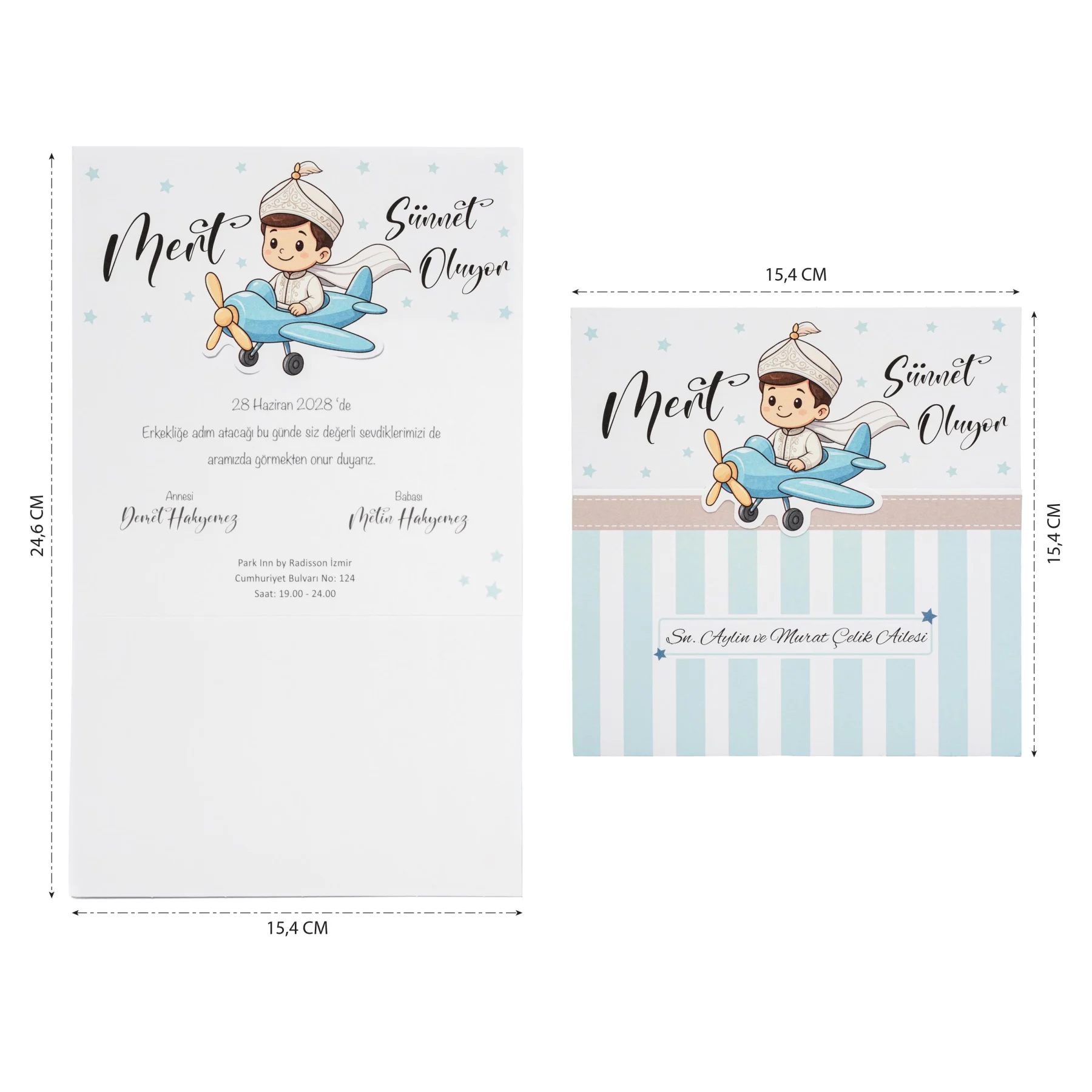 Sünnet Davetiyesi 30553 ölçüleri